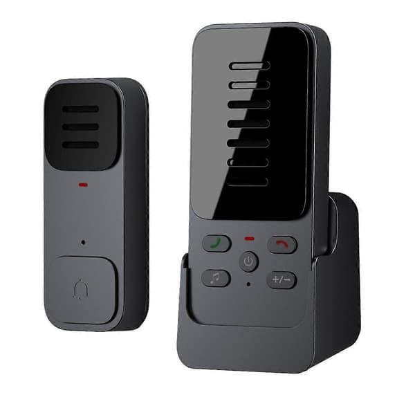 Trådløs intercom dørklokke, toveis lyd, 6 ringetoner, for eldre.