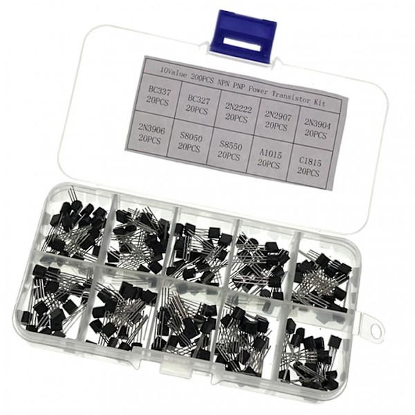 200 Transistorer Assortering Typer af Transistor Npn Pnp To-92