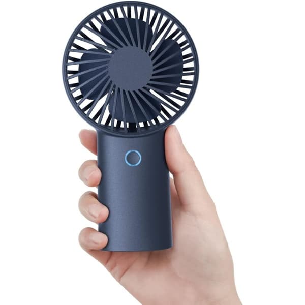 Mini bærbar ventilator. Lille USB genopladelig ventilator, 3 blæserhastigheder - hvid.