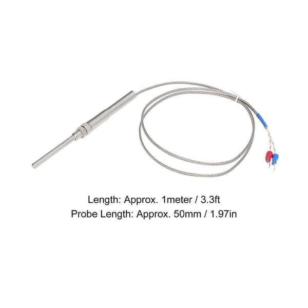 Högkvalitativ 1 meter 50mm sond K-typ termoelement