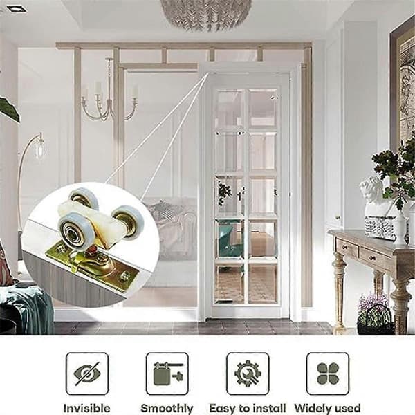 2-pak Skydedør Hardware Top Hænger Ruller Hjul Samling Passer til Del 1125 & 1500 Hardware Kit