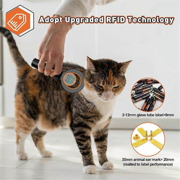 Bluetooth Pet Mikrochip-læser, 3-i-1 (2,4 GHz trådløs + Bluetooth + USB) Universal Dyre-Tag Læser Scanner, Q40