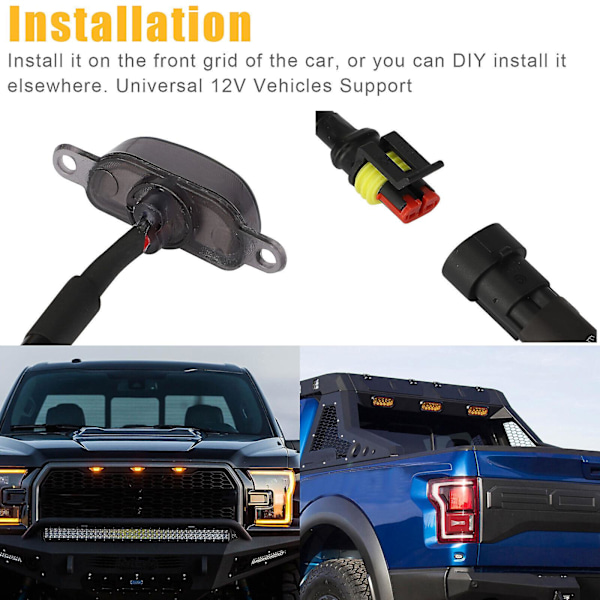 3x Raptor-tyyliset savustetut amber LED-etuhilavalopaketti Ford F150 -kuorma-autolle ja SUV:lle