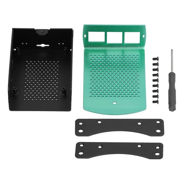 Högkvalitativt Raspberry Pi Aluminiumlegering 2/3 Generation B+ Kylfläns Chassi Grön