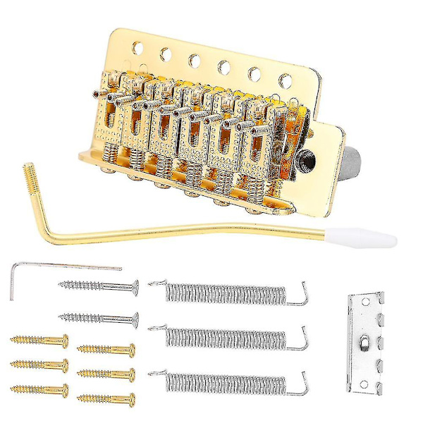 Guld ST Gitarr Tremolo System - Rulle Enstaka Låsning Vibrato Brygga Stränghållare
