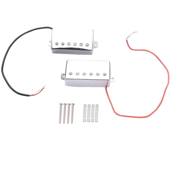 Set med 2 Elektrisk Gitarr Humbucker Pickup Hals Stall Pickups för LP Gitarr Tillbehör Krom