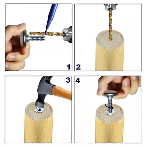 Justerbara möbelfötter Heavy Duty, bordsbensnivåer Justerbar höjd (4 stycken) Starlight