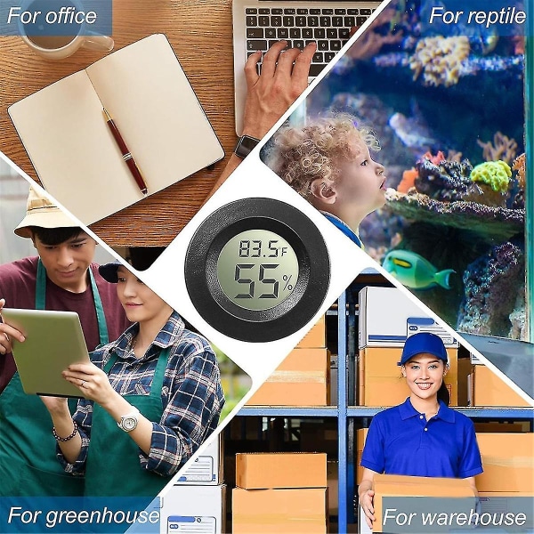10-pakke Mini Hygrometer Termometer Måler Digital LCD Skjerm For Drivhus Barnerom Reptil Inkubator
