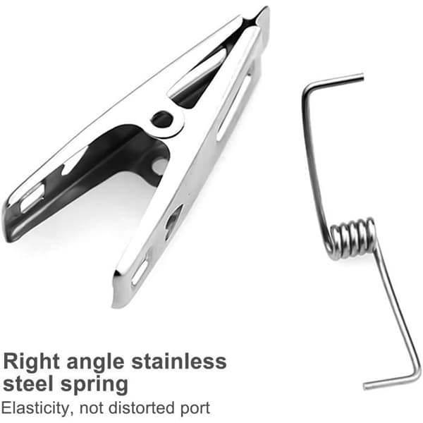 50 klesklyper i rustfritt stål, vindtette og rustfrie, PZCC klesklyper