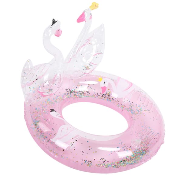 Glitrende lyserød svane dobbelt børnepool-flyder. 60 cm PVC-flyder