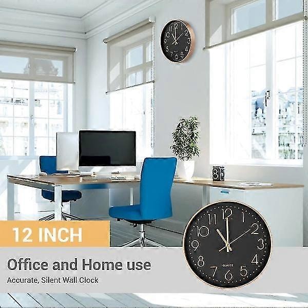 Moderne lydløst Quartz vægur 30 cm, overdimensionerede tal rundt vægur