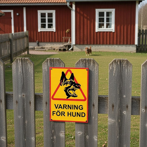 VARNING HUND Skylt - Hundskylt / Varningsskylt