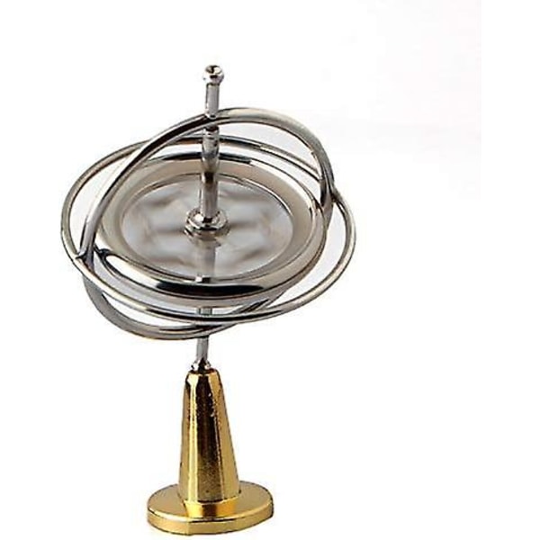 Anti-gravity Gyroscope Metal Mechanical Gyro Physics, Good Gift Toys Props (silver)