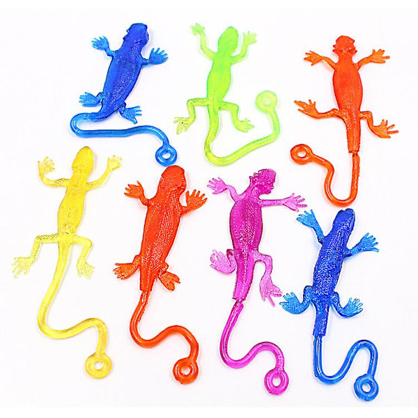 10 stj Stretchy Sticky Lizards Leksaker Stretchy Rubbery Sticky Lizards Stretchy Sticky Leksaker