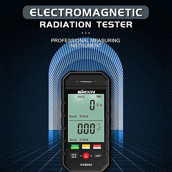 KKmoon kkm825 Håndholdt Bærbar Elektromagnetisk Strålingsmåler Stor LCD-skærm Display Elektrisk F