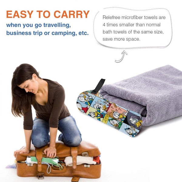 a563 Kalle Anka Cartoon Snabbtorkande Badhandduk Mikrofiber Simning Strandhandduk för Dagligt Bruk  hgjl563