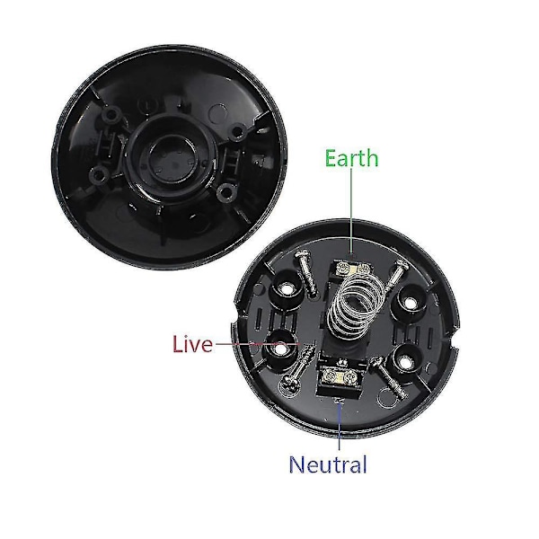 In-line fotbryter for standard lampe Rund in-line fotbryter for gulv- og bordlampe - Svart