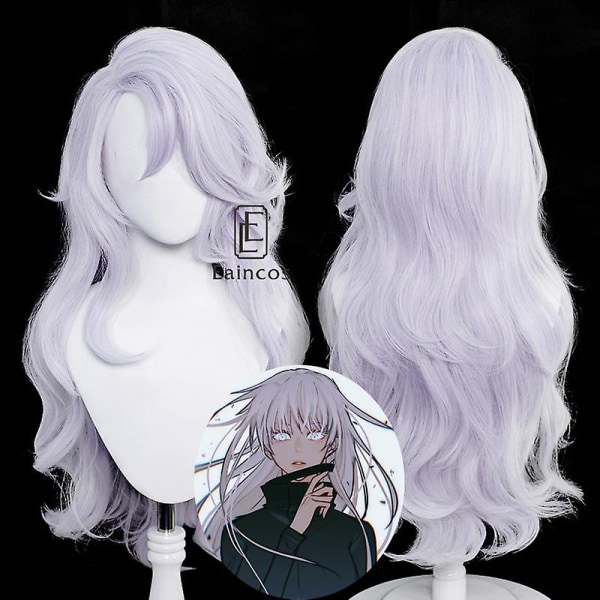 Anime Jujutsu Kaisen Gojo Satoru kvinnlig version Cosplay peruk 70 cm lång Halloween Carnival Peruk Värmebeständigt syntetiskt hår