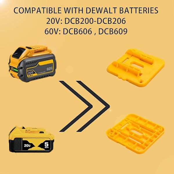 10-pack Batterihållare för Dewalt 20V 60V Batteri Dockhållare Passar för DCB200 DCB203 DCB205 DCB206 Batterier