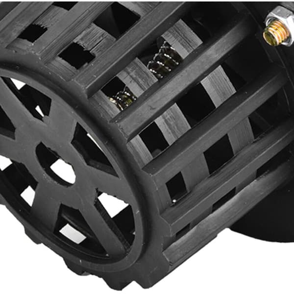 Platt lågtrycksbackventil för vattenpump. i svart PVC. för hydrauliska maskiner (2\")