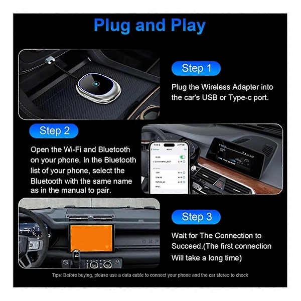 Langaton Carplay-sovitin Android Auto -dongle Plug and Play Smart Box Langaton Auto-sovitin Carplay Ai