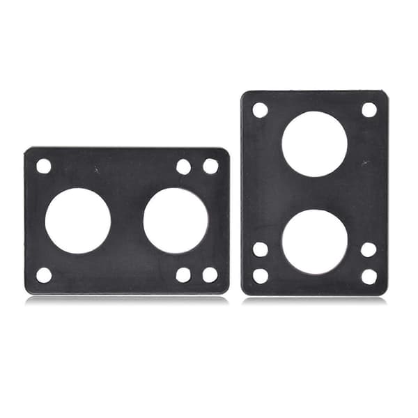 2 stk. Skateboard Riser Pad Longboard Gummi Risers Pads & 2 stk. Harde Plast Skateboard Risers 12mm L