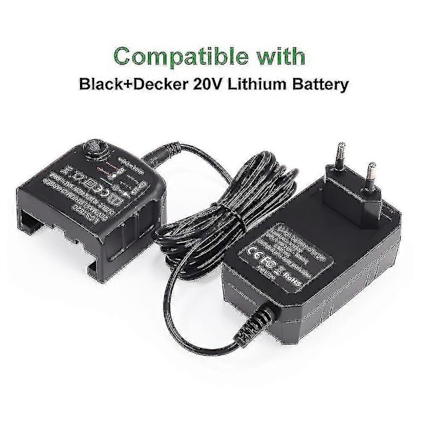 10.8V 14.4V 20V Black&decker Li-ion akkulaturin korvaava sähköporakoneen ruuvimeisselin sähkötyökalun akku EU-pistoke Lbx20