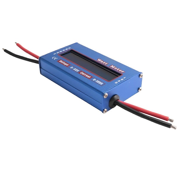 Digital Wattmeter Wattmätare Effektmätare DC 60V 100A Balans Spänning Batterikontroll
