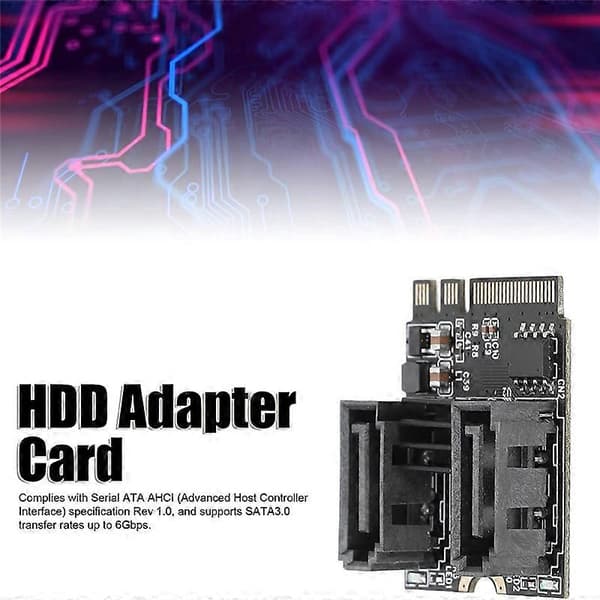 M2 til SATA3.0 Utvidelseskort KEY A + E WIFI M.2 til SATA Harddisk Adapterkort Uten Driverinstallasjon