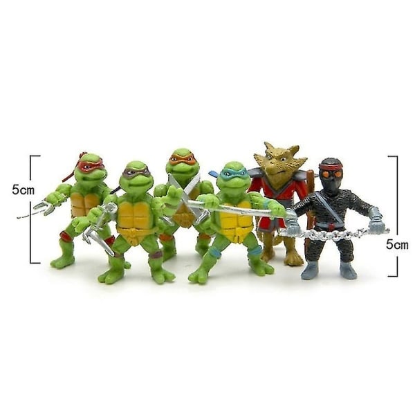 6 st/lot Teenage Mutant Ninja Turtles Tmnt Mini Figurer Action Figurer Leksak Juguetes