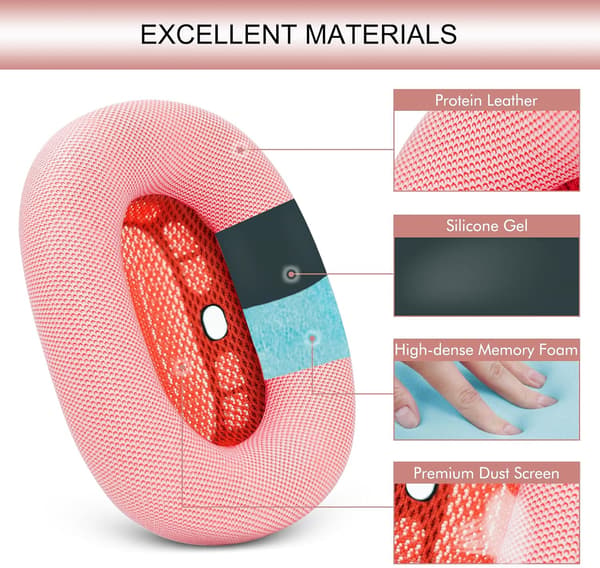 Passende erstatningsøreputer for Apple AirPods Max - Oppgraderte øreputer - Magnetiske øreputer for AirPods Max (rosa)