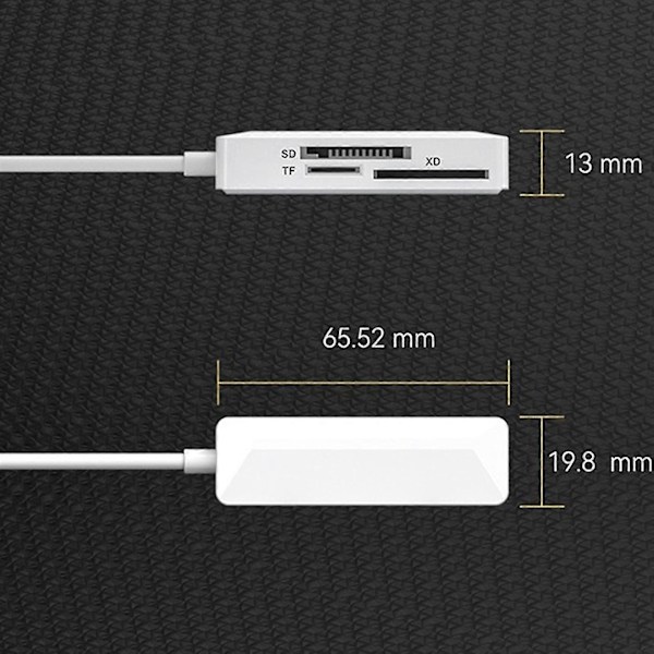 IOS 8-pins Kortlæser Tfsd Xd 3 i 1 Kortlæser til Laptop Telefon Tablet