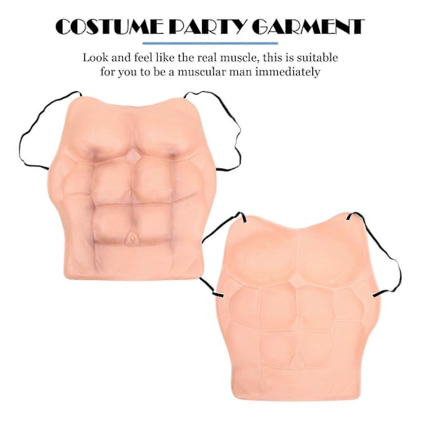 Muskel Silikon Falske Muskler Rekvisitter Mand Fest Simulation Tøj Abdominal Cosplay Kostume Mandlige Tøj Dragt Hud Rekvisit Vest