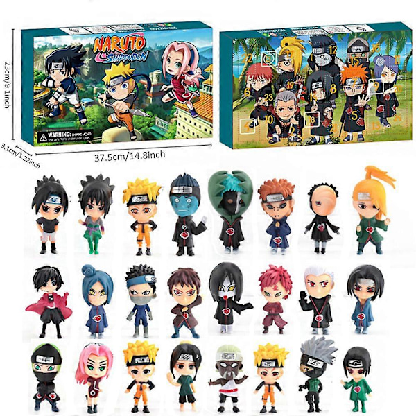 Naruto Joulukalenteri 2024, 24 kpl Anime Countdown -kalenteri Blind Box Lasten lahja