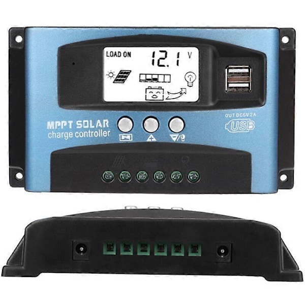 MPPT 50A Solar Charge Controller Dobbelt USB LCD-display 12V 24V