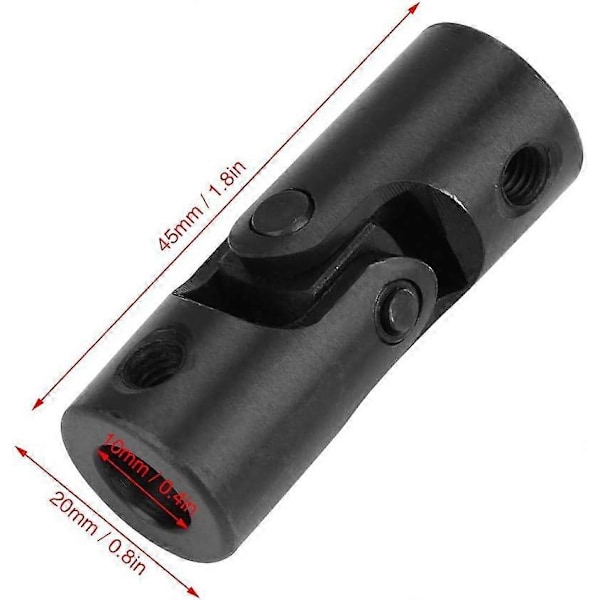 10 mm kardanaksel, universalledsaksel, universalled (ID:10 mm/OD:20 mm) til RC-modelmotor, såsom model flyvemaskine, modelbåd og robot osv. (ID:10 mm/