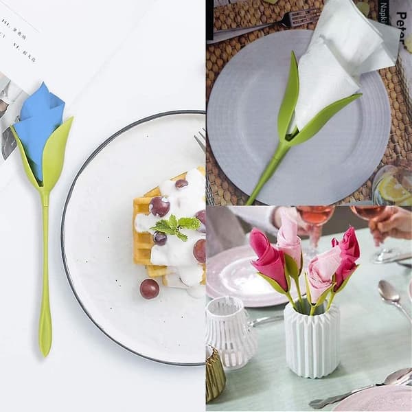 20 stk Serviettholder i Plast Serviettholder Blomst til Bord