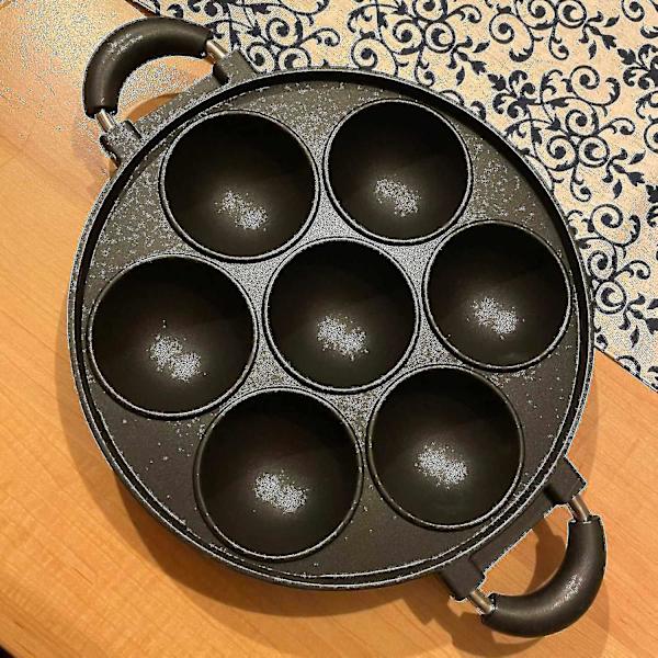 7-håls gjutjärnspanna för matlagning av kakor, omelettpanna med non-stick-beläggning, kastrull för matlagning, frukostäggkokare, kakform-