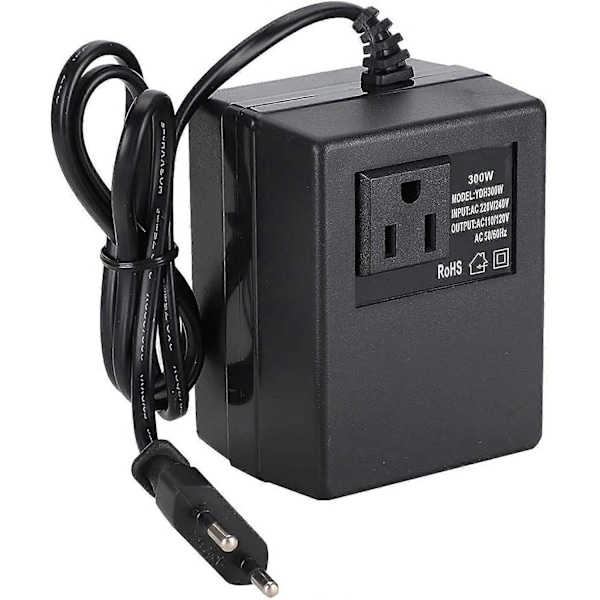EU-stikkontakt Adapter, 300W Strømtransformator Spenningsomformer AC 220V til 110V EU-stikkontakt Adapter (220V)