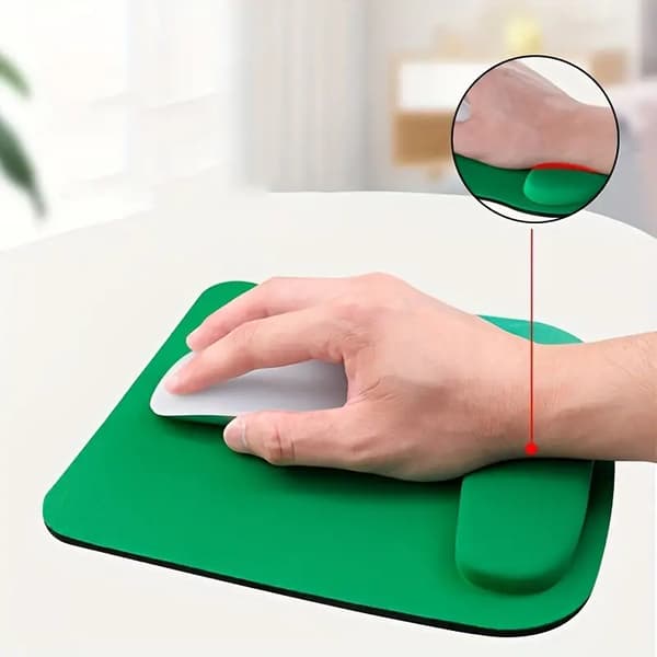 Ergonomisk Eva Håndleddstøtte Musematte - Komfortabel, Myk Datamusematte i Flere Farger Rød