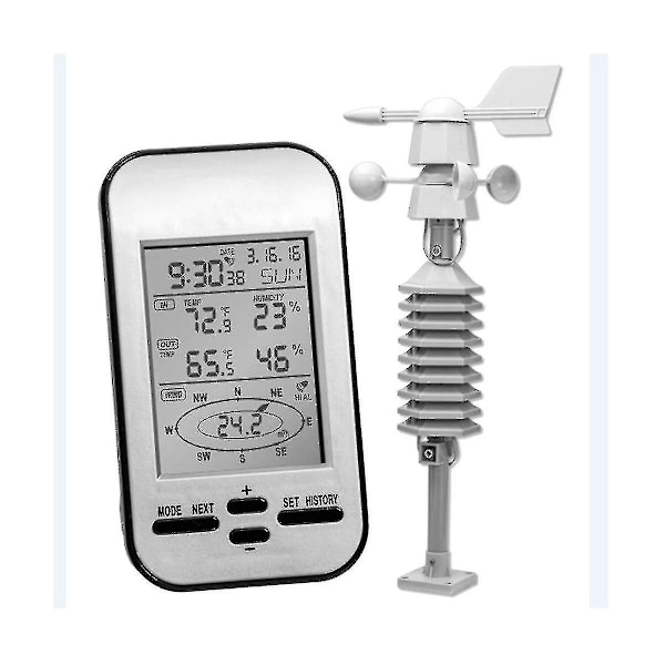 Ammattimainen langaton tuulen nopeuden ja suunnan anturi digitaalinen tuulen lämpötilan ja kosteuden mittari