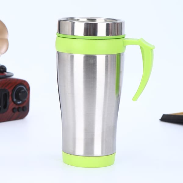 Vandflaske/termos isoleret kaffekop/krus - rustfrit stål - 450 ml - Rejsekrus