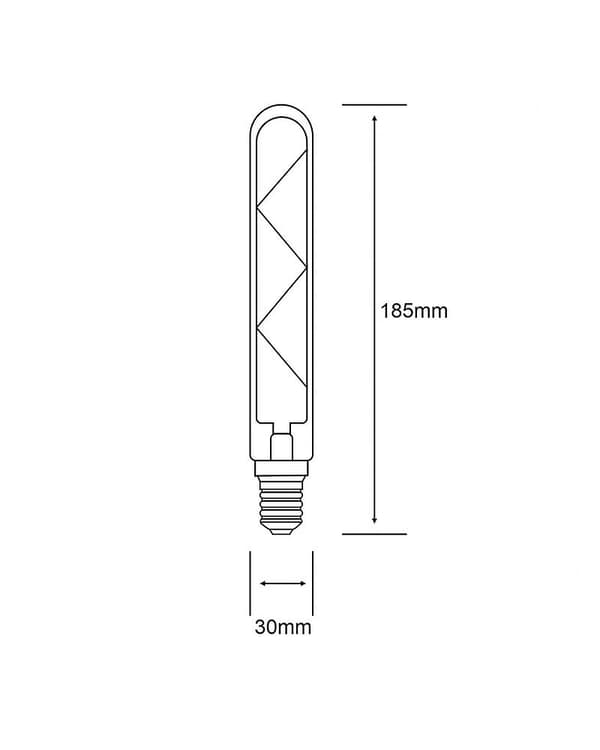 Klassisk Deco LED 185mm Rörformad E14 Dimbar 4w 2700k Varmvit, 300lm, Klart Glas