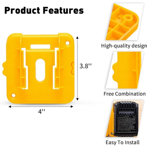 10-pack Batterihållare för Dewalt 20V 60V Batteri Dockhållare Passar för DCB200 DCB203 DCB205 DCB206 Batterier