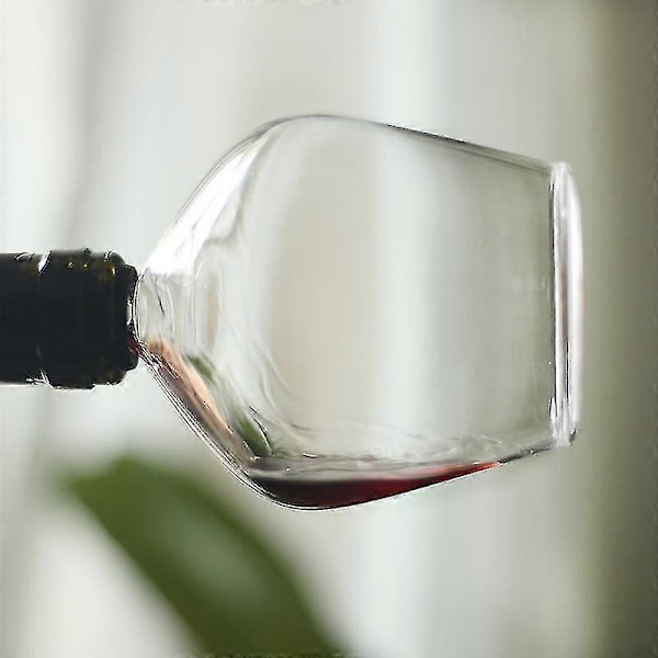 Kreativ Blyfri Glas Rödvinsproppflaska med Stamfri Skruvbar Dricksrak Kopp