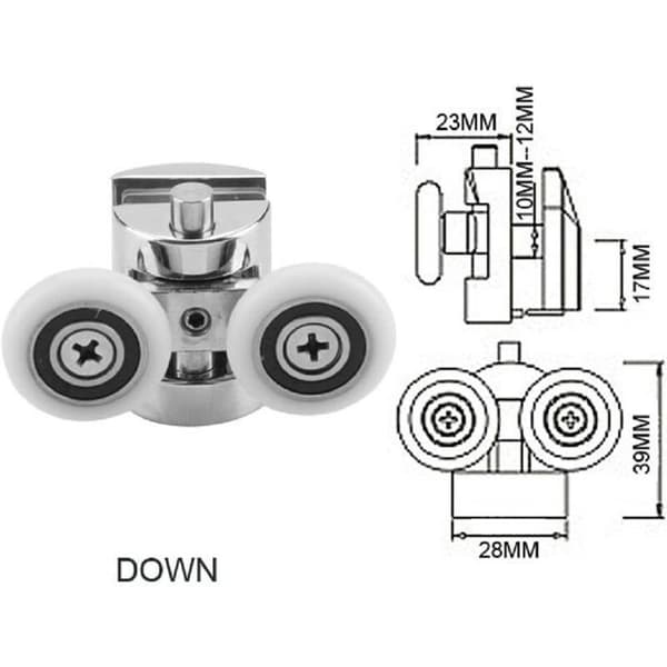 Dobbelthjul - YYV - Sæt med 4 - 23 mm - Zinklegering - Flere farver