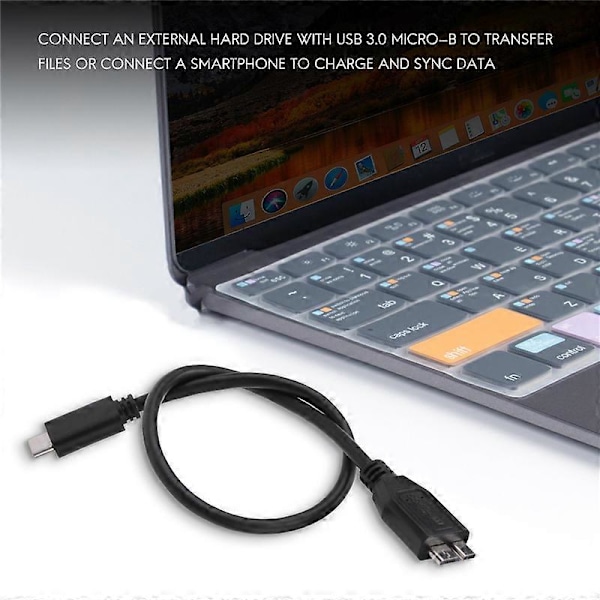 Harddisk Kabel, USB 3.1 Type-C Han til USB 3.0 Micro-B Han Datakabel til Tablet Telefon