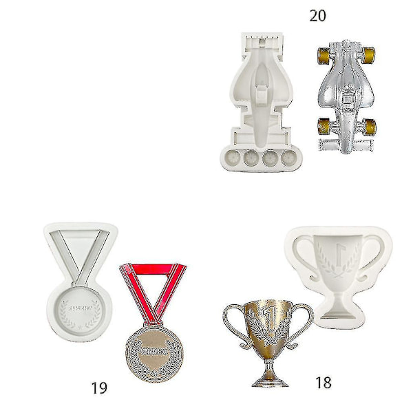 3D Bageform Kageform Bagetilbehør 3D Trofæ Medalje Racing Kage Gave Bage
