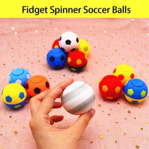 32 st Mini Fidget Spinners Fotbollsleksaker för barn, fotbollsfestfavoriter Goodie Bag-stoppare, roterbara fotbollsfinger stressbollar för klassrum Pri