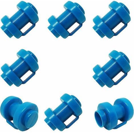 Set med 8 st studsmattestolpshattar för skyddsnätsstolpar, 25 mm, extra robusta, väderbeständiga hattar